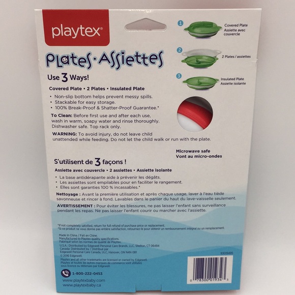 2 Sets Playtex Baby BPA-Free 3-In-1 Plate Toddlers - Picture 6 of 15
